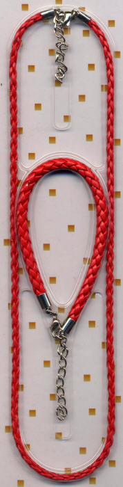 Red Rope Necklace and Bracelet Set