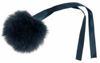 Navy Faux Fur 6cm Pompom