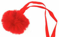 Red Faux Fur 6cm Pompom