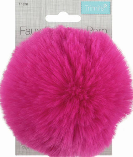 Cerise Faux Fur 11cm Pompom