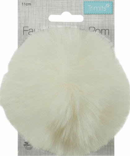 Cream Faux Fur 11cm Pompom