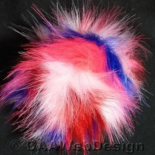 Pink, Blue, Red Faux Fur 12cm Pompom