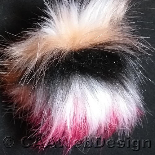 Pinks, White, Black Faux Fur 12cm Pompom