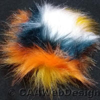 Black, Orange, Yellow Faux Fur 12cm Pompom