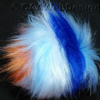 Peach, Blue, White Faux Fur 12cm Pompom
