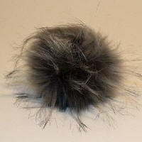 Grey Faux Fur 15cm Pompom