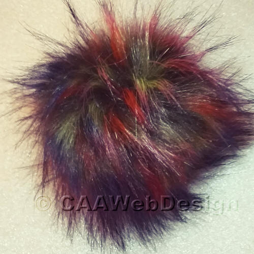 Black, Brown, Orange Faux Fur 15cm Pompom