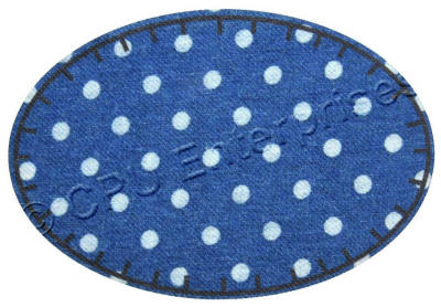 Polka Dot Indigo Denim Patch 