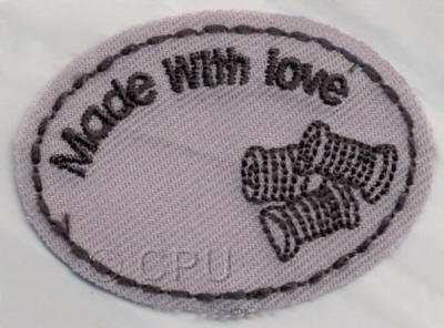 Grey Oval Made with Love 
