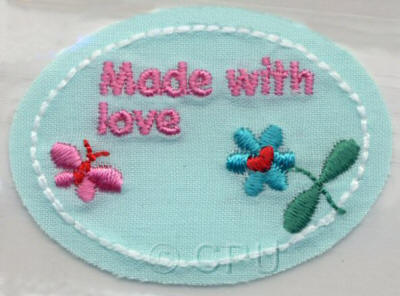 Turquoise Oval Made with Love 