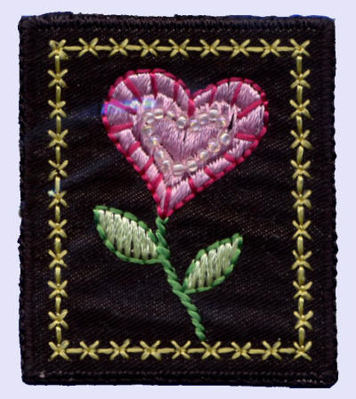 Beaded Heart Flower 