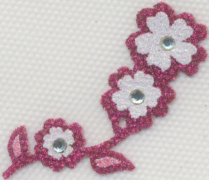 Flower Spray Iron On Rhinestone