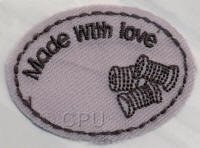 Grey Oval Made with Love 