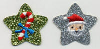 Glittery Star Santa and Cane 