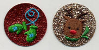 Glittery Round Reindeer and Mittens 